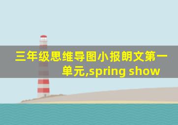 三年级思维导图小报朗文第一单元,spring show